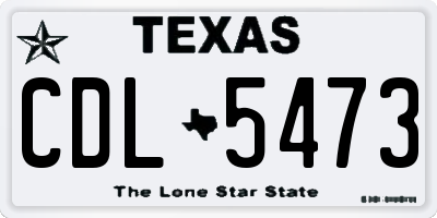 TX license plate CDL5473