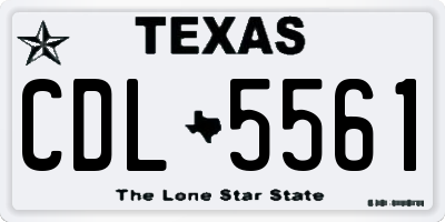 TX license plate CDL5561