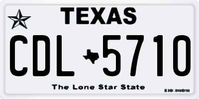 TX license plate CDL5710