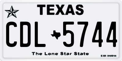TX license plate CDL5744