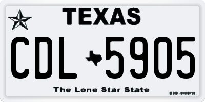TX license plate CDL5905