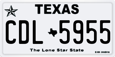 TX license plate CDL5955