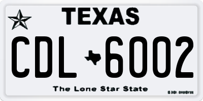 TX license plate CDL6002