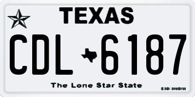 TX license plate CDL6187