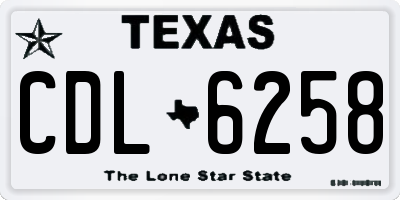 TX license plate CDL6258