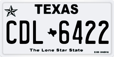 TX license plate CDL6422