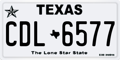 TX license plate CDL6577