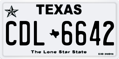 TX license plate CDL6642