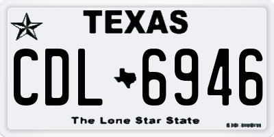 TX license plate CDL6946