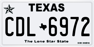 TX license plate CDL6972