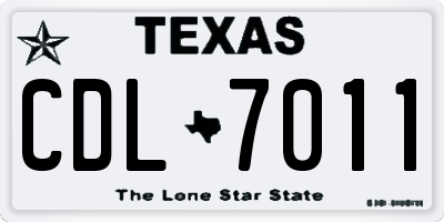 TX license plate CDL7011