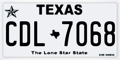 TX license plate CDL7068