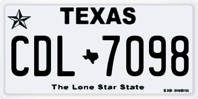 TX license plate CDL7098