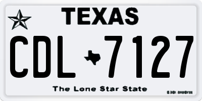 TX license plate CDL7127