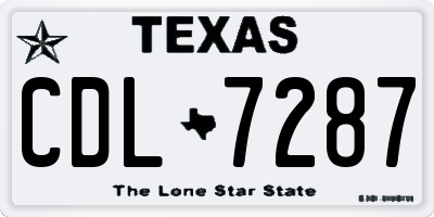 TX license plate CDL7287
