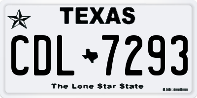 TX license plate CDL7293
