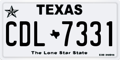 TX license plate CDL7331