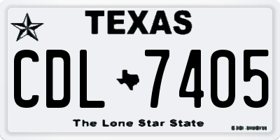 TX license plate CDL7405