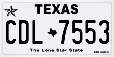 TX license plate CDL7553