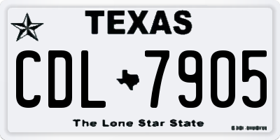 TX license plate CDL7905