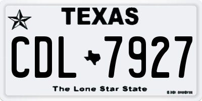 TX license plate CDL7927
