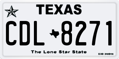 TX license plate CDL8271