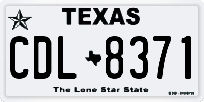 TX license plate CDL8371
