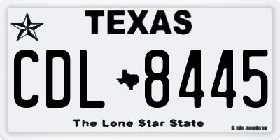TX license plate CDL8445