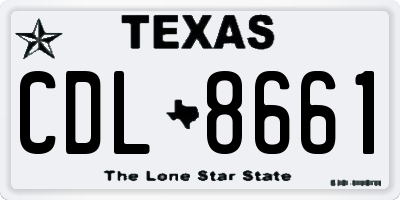 TX license plate CDL8661