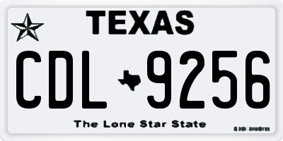 TX license plate CDL9256