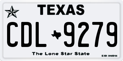 TX license plate CDL9279