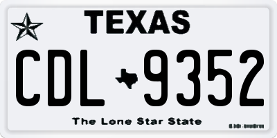 TX license plate CDL9352