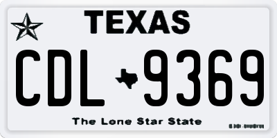TX license plate CDL9369
