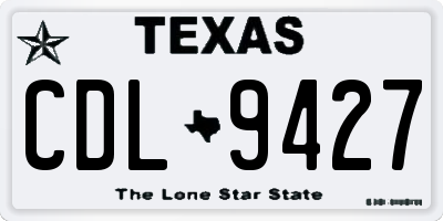 TX license plate CDL9427