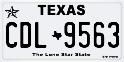 TX license plate CDL9563
