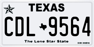 TX license plate CDL9564