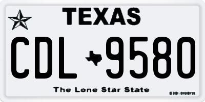 TX license plate CDL9580