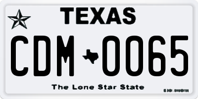 TX license plate CDM0065