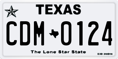 TX license plate CDM0124
