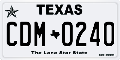TX license plate CDM0240