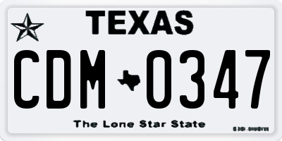 TX license plate CDM0347