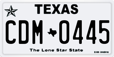TX license plate CDM0445