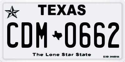 TX license plate CDM0662
