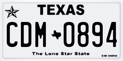TX license plate CDM0894