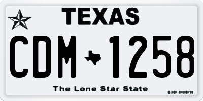 TX license plate CDM1258