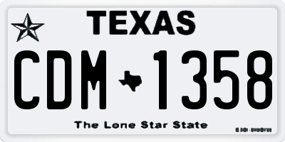TX license plate CDM1358