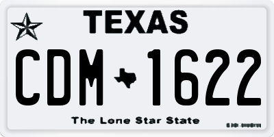 TX license plate CDM1622