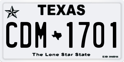 TX license plate CDM1701