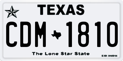 TX license plate CDM1810