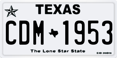 TX license plate CDM1953